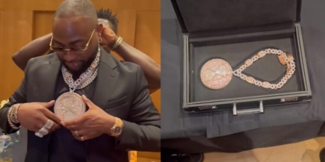 Davido shows off new ₦577 million pendant "I turned sand into diamonds"