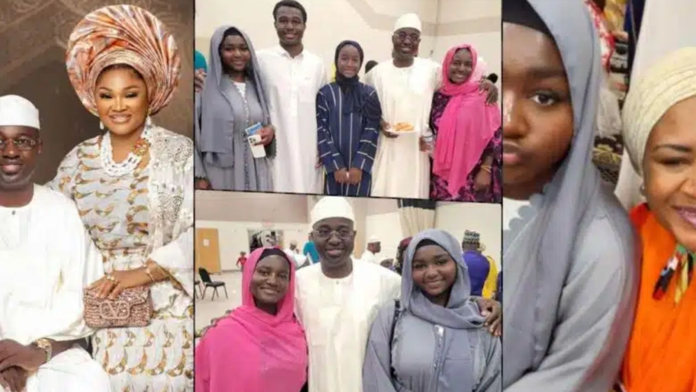 Mercy Aigbe Reacts As Kazim Adeoti Spends Sallah With First Wife, Children