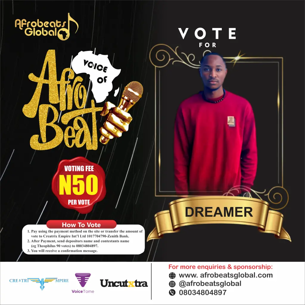 VOTE DREAMER VOICE OF AFROBEATS