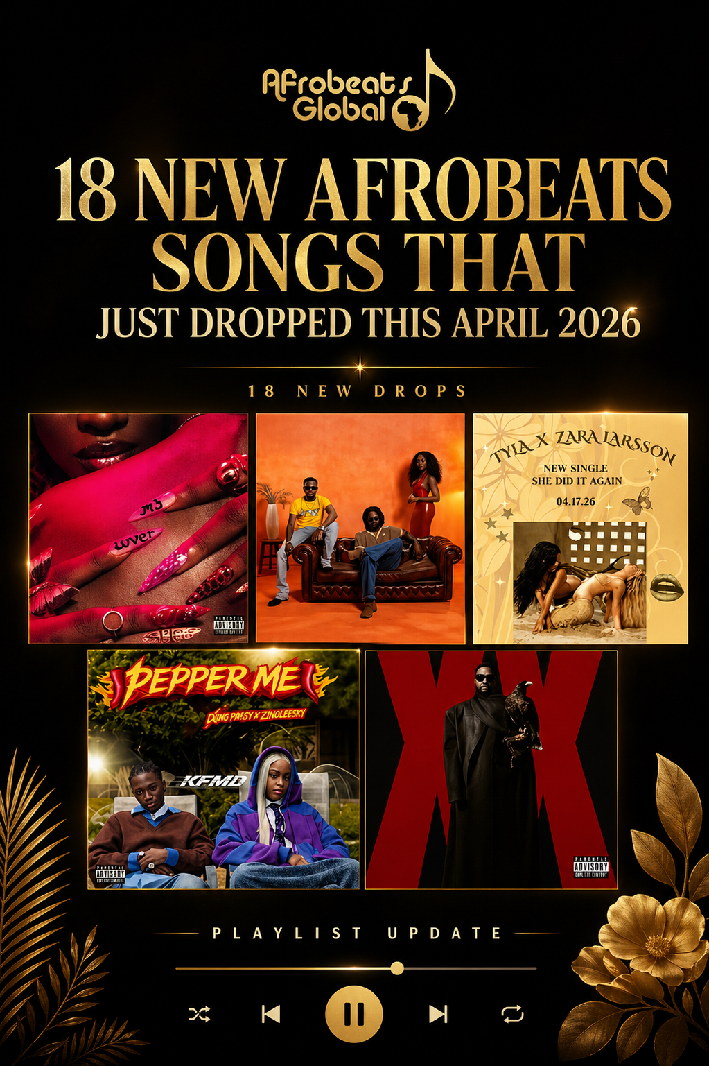 18 new afrobeats songs that just dropped this april