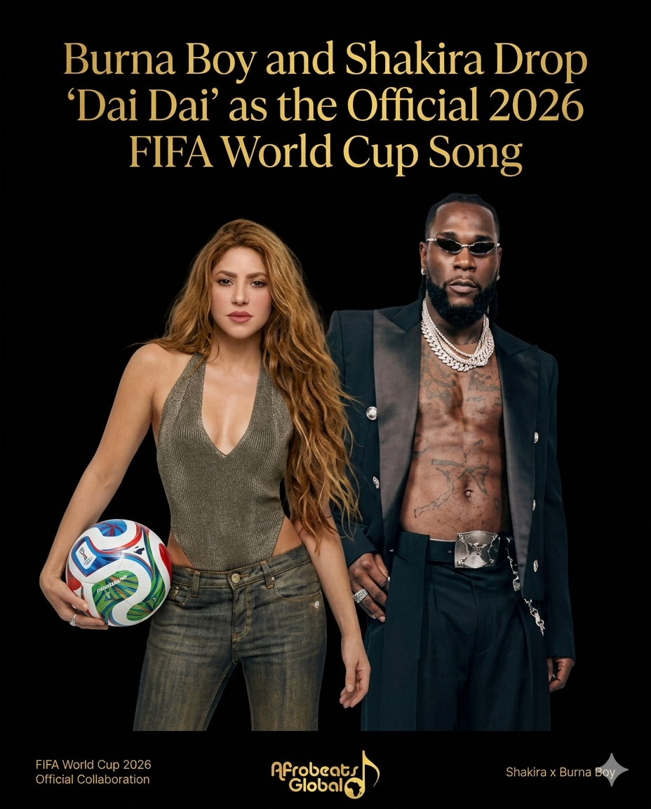 Burna Boy and Shakira Dai Dai official FIFA 2026 World Cup song cover art