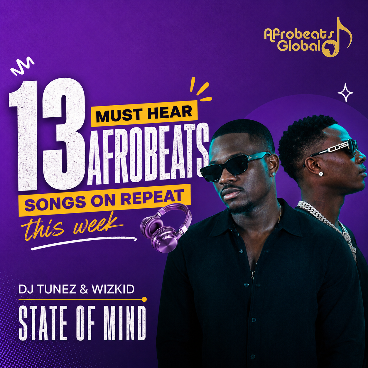 Top trending Afrobeats music releases and album artwork