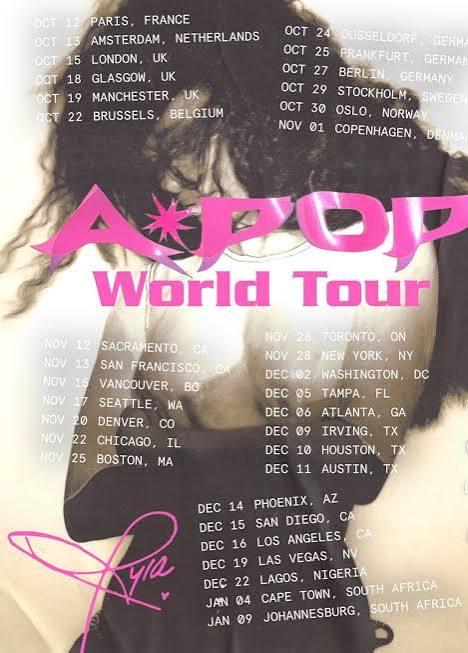 Tyla A*POP World Tour Lagos, Nigeria, announcement teaser