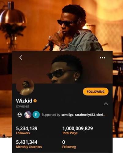 Wizkid celebrates 1 billion streams milestone on YouTube Music