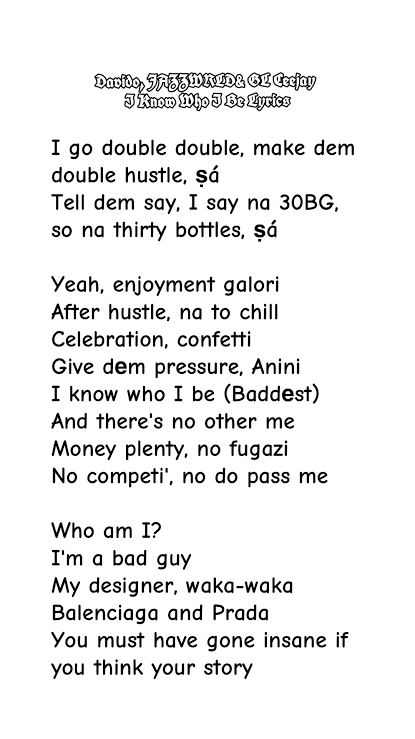 i know who i be lyrics
