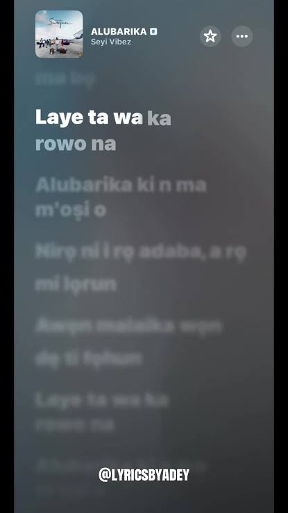 ALUBARIKA lyrics by Seyi Vibez from the SWAGUU album